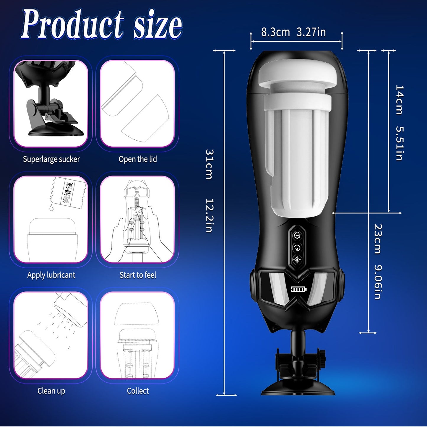 Freihändiger Masturbator für Männer – Automatische Saug- und Vibrationsfunktion