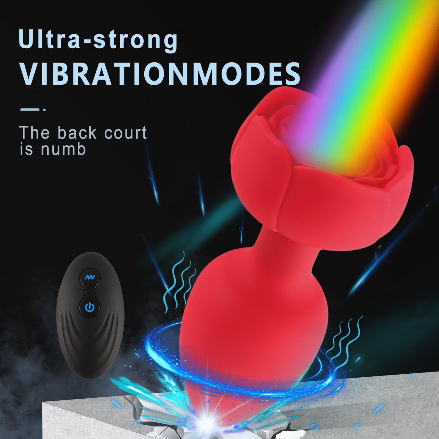 Wireless Remote Control Electric Vibrating Illuminated Silicone Butt Plug