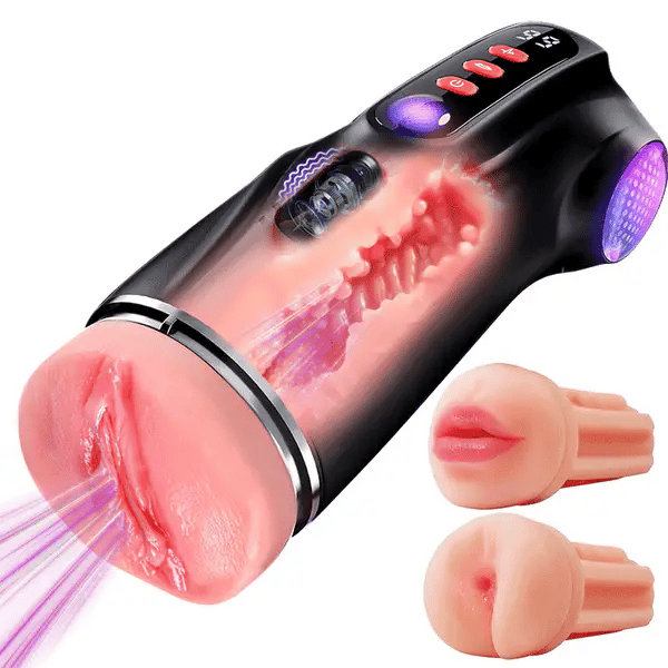 Leonard – 3-Sleeve-Pocket-Pussy mit 9 Saug- und 9 Vibrations-App-Stroker 