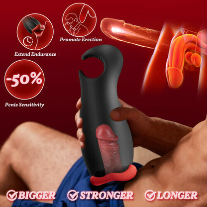Queen - 9 Vibrations 4 Suctions Clamping Suction Oral Simulation Male Masturbator