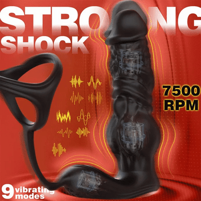 Larger Size Remote Control 9 Thrusting 9 Vibrating Prostate Massager