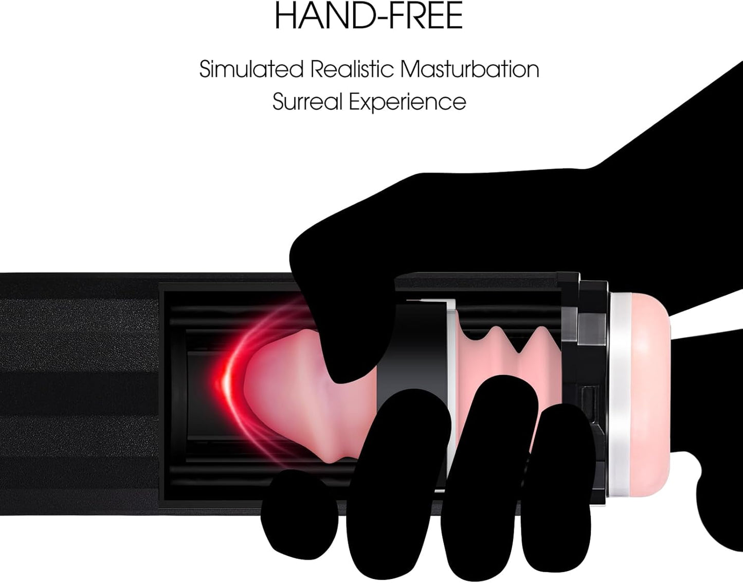 Automatic Hands Free Visible Blowjob Machine with 10 Thrusting & Wearable Strap