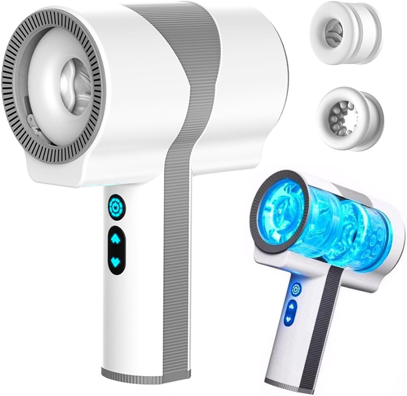 Teleone - 3 in 1 Mens Sex Toy with 5 Thrusting & Rotating Male Stroker with Dual-Sleeve