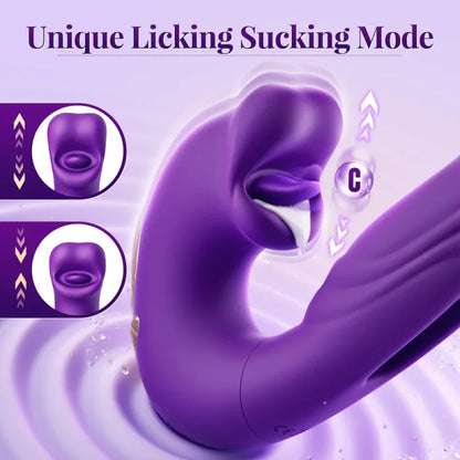 G-spot Vibrator Women Sex Toy with 7 Flapping Vibrating 5 Licking Sucking Modes