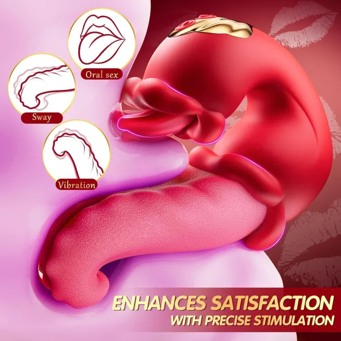 Twin Rose Tongue Teasing Vibrating G-spot Vibrator