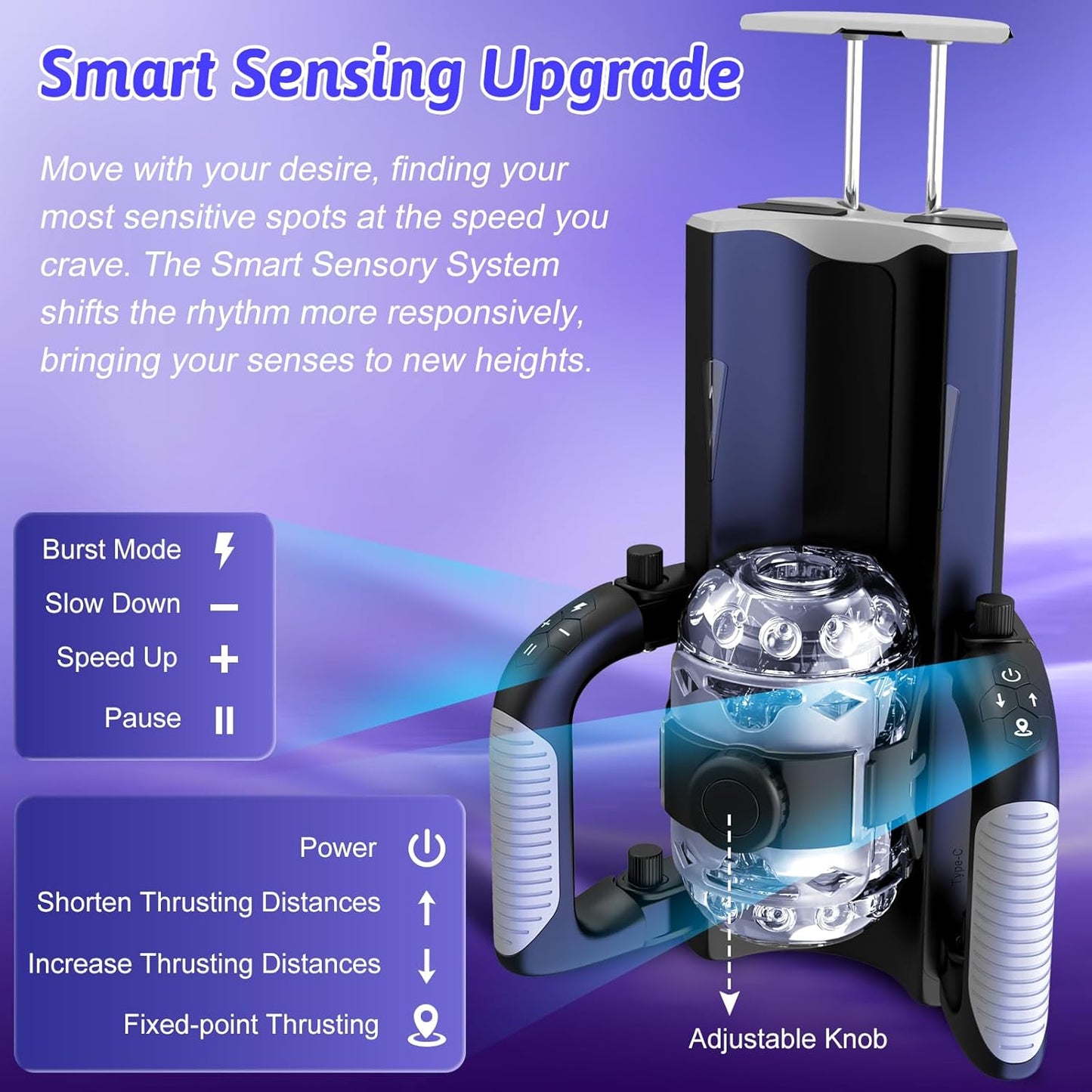 LBoogy - Hands Free Pocket Pussy with 12cm Thrusting Distance Blowjob Machine