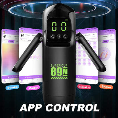 Freihändiger Masturbator mit LCD-Display 