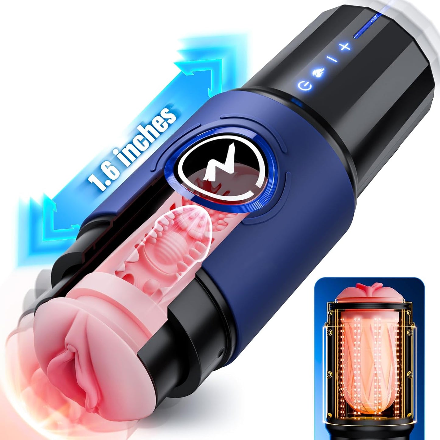 Blowjob-Sexspielzeug für erwachsene Männer – Stoßender Masturbator mit Taschenmuschi-Hülle 