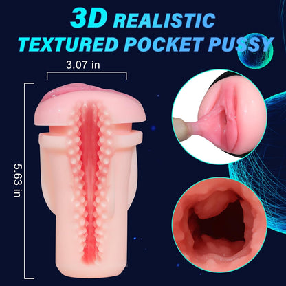 Realistischer Masturbator für Männer mit 4 Saug-, Vibrations- und Stoßmodi 