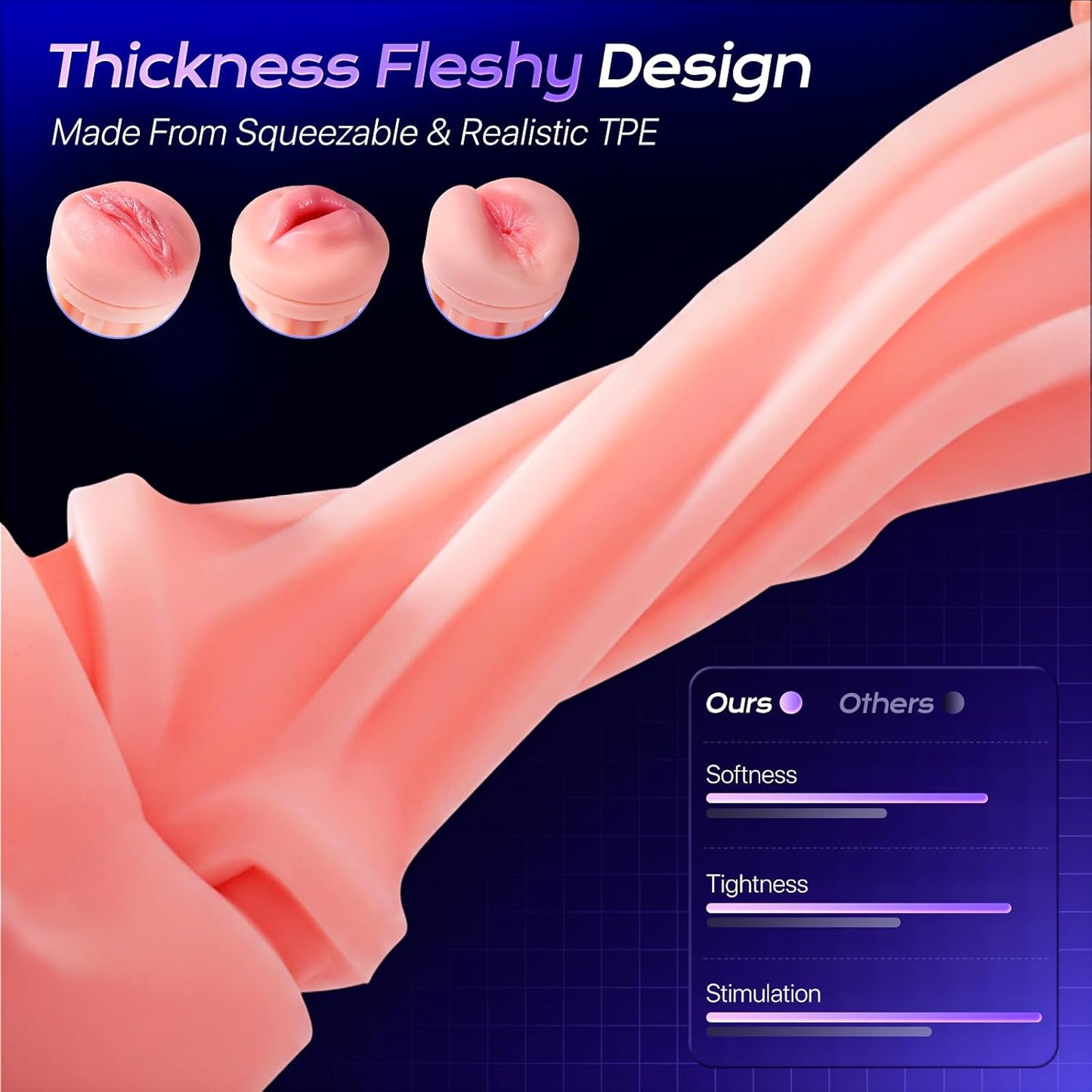 Leonard – 3-Sleeve-Pocket-Pussy mit 9 Saug- und 9 Vibrations-App-Stroker 