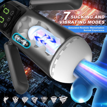 Freihändiger Masturbator mit LCD-Display 
