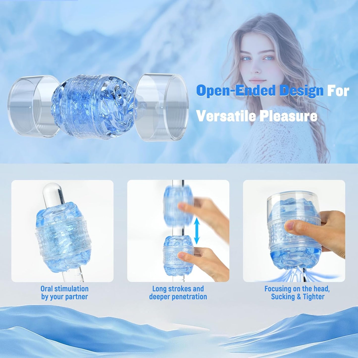 Spiral Motion Male Masturbator - Transparent Crystal Sleeve