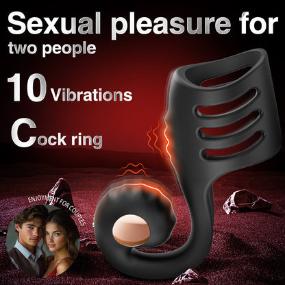 Vibrations-Penisring für Paare – 10 Vibrationsmodi, wiederaufladbarer Silikonring 