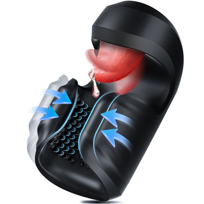 10 Modi: Klemmen, Vibration &amp; Lecken – Stroker für Ausdauertraining 