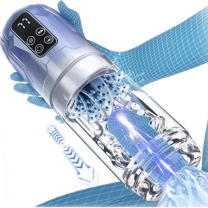 Automatischer Masturbator für Männer mit Stoß-, Leck- und Vibrationsfunktion