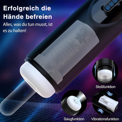 Automatischer 3-in-1-Masturbator für Männer – Saugfunktion • Vibration • Heizfunktion • High-Tech-Hülle 
