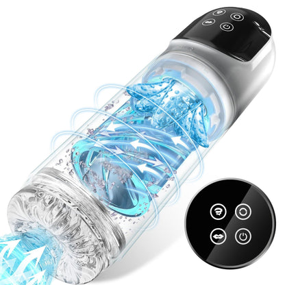Auto-Rotate & Thrust Male Masturbator – Hands-Free Rotating Suction Cup Stroker