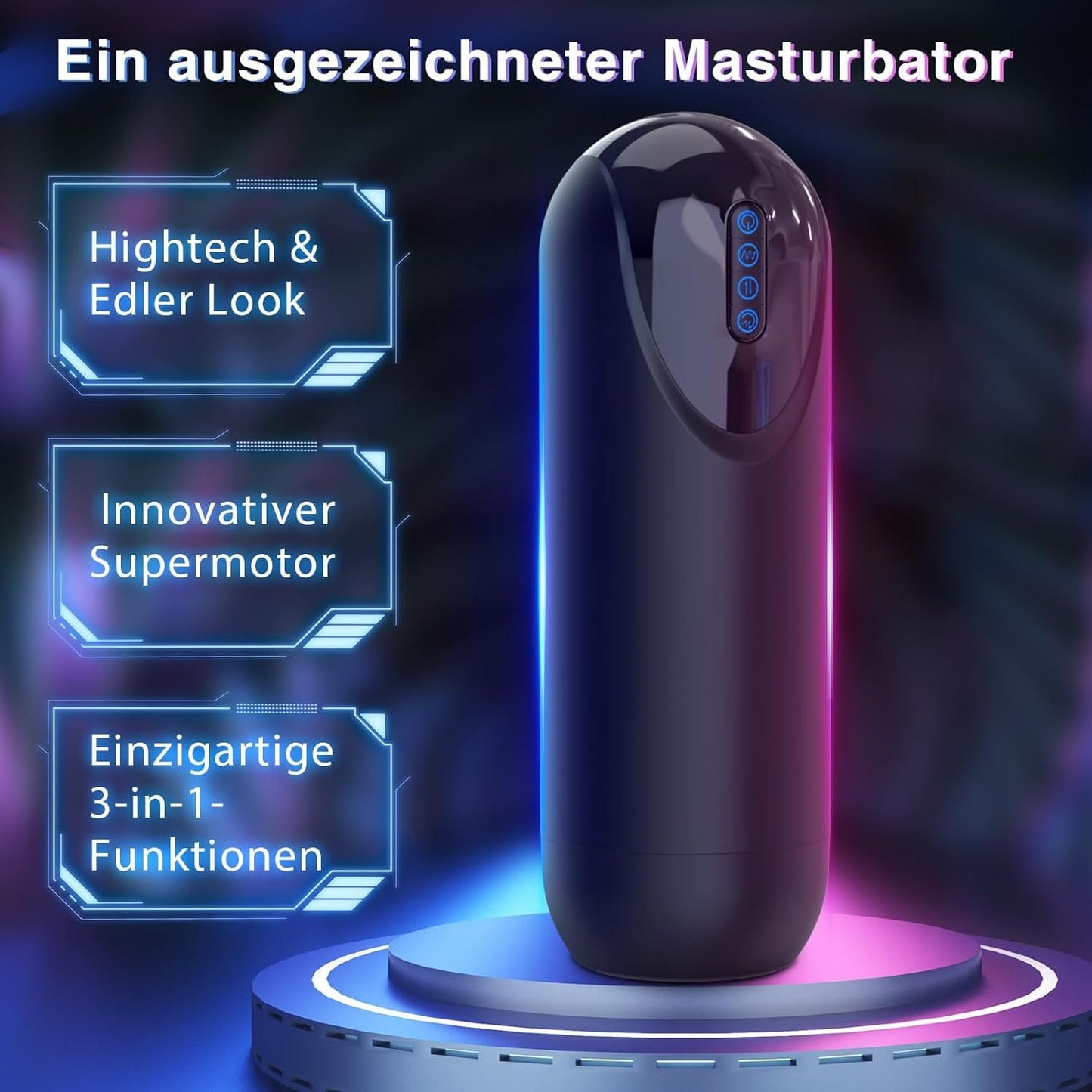 Automatischer 3-in-1-Masturbator für Männer – Saugfunktion • Vibration • Heizfunktion • High-Tech-Hülle 