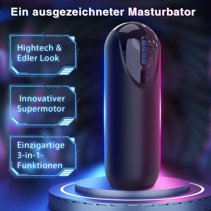 Automatischer 3-in-1-Masturbator für Männer – Saugfunktion • Vibration • Heizfunktion • High-Tech-Hülle 