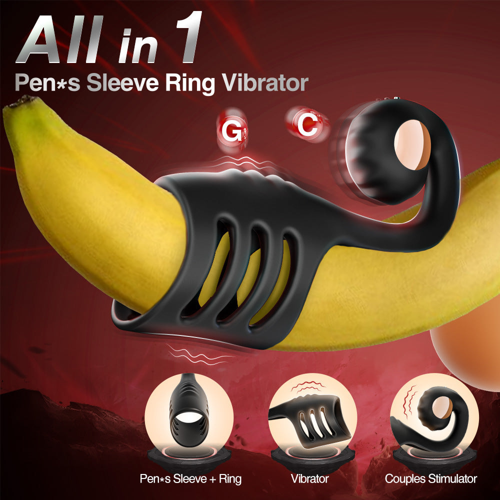 Vibrations-Penisring für Paare – 10 Vibrationsmodi, wiederaufladbarer Silikonring 
