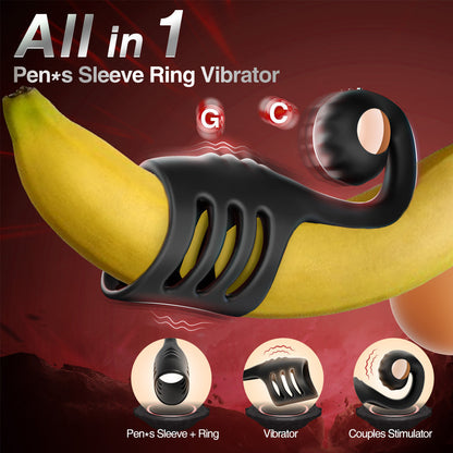 Vibrations-Penisring für Paare – 10 Vibrationsmodi, wiederaufladbarer Silikonring 