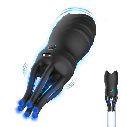 Claw-Grip Automatic Male Penis Vibrator - Tentacle Sleeve with Multi-Mode Pulses