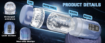 Automatischer Masturbator für Männer mit Stoß-, Leck- und Vibrationsfunktion