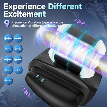 9 Sucking & Vibrating Handle Maturbator Cup with APP Control Phone Holder