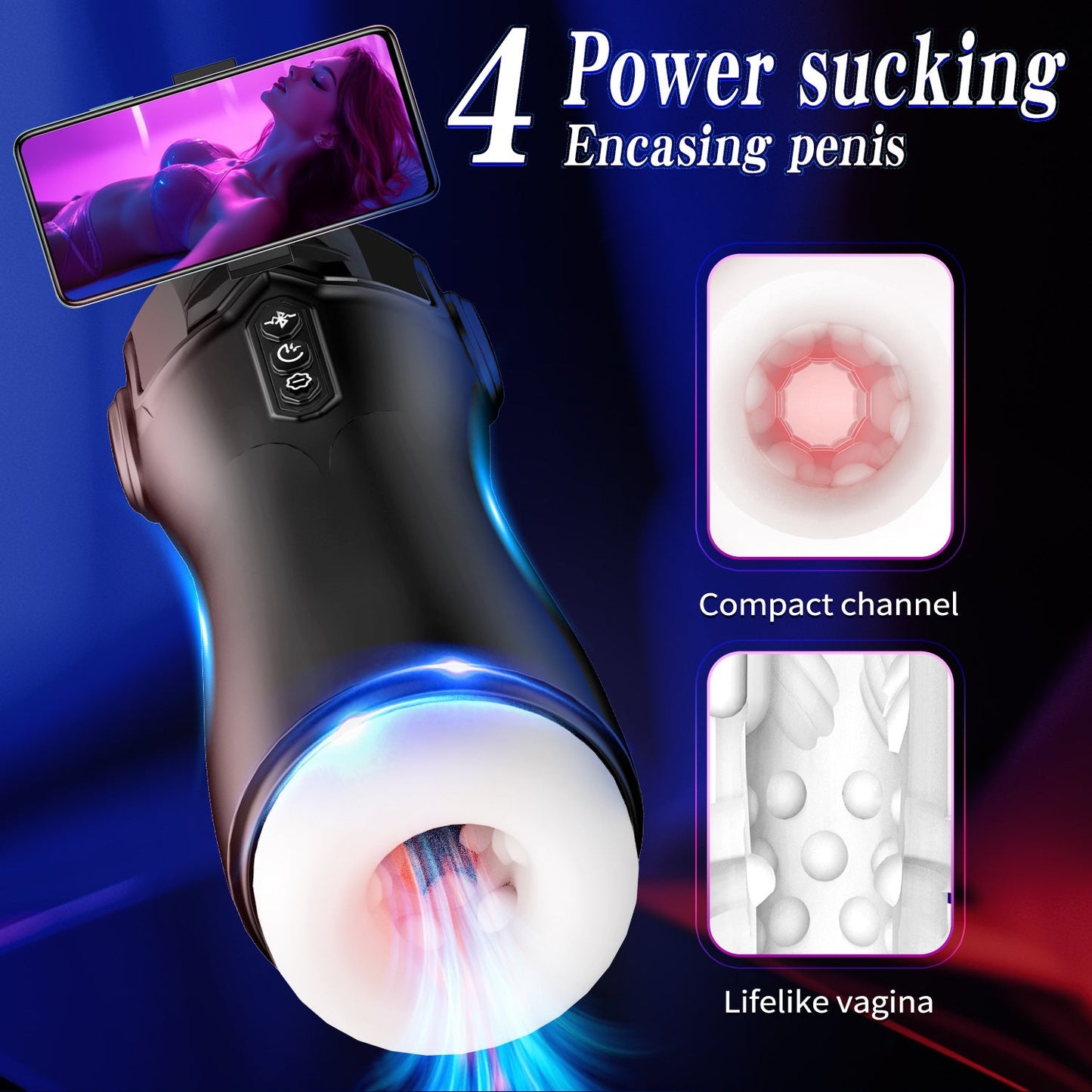 Freihändiger Masturbator für Männer – Automatische Saug- und Vibrationsfunktion