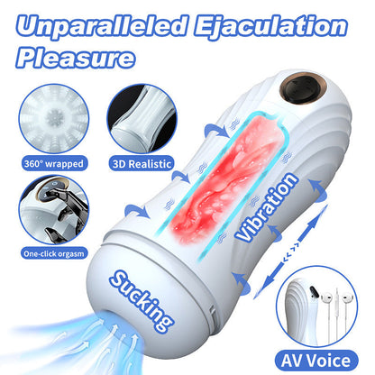 Automatischer 3D-Masturbator für Männer – 360°-Saugfunktion, Vibration &amp; Tiefenmassage 