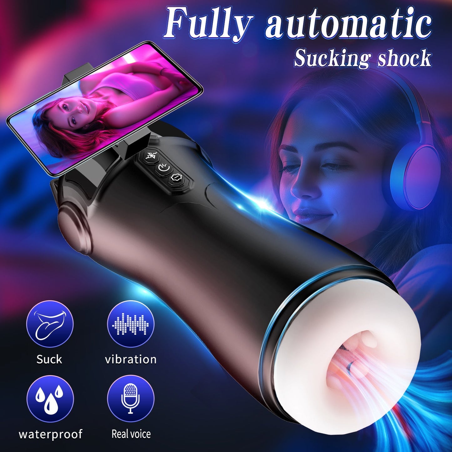 Freihändiger Masturbator für Männer – Automatische Saug- und Vibrationsfunktion