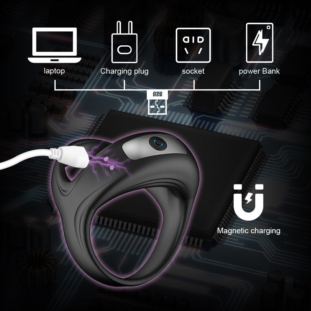 Male Cock Ring USB Charging Vibration Massage Male Masturbator