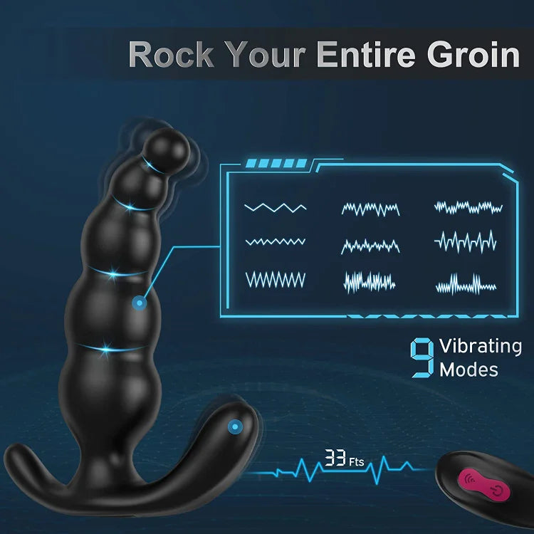 Silicone Thrusting Butt Plug Remote Vibrating Prostate Dildo