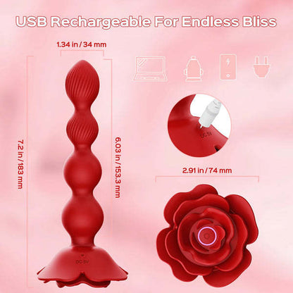 Rose Gyrating Anal Beads