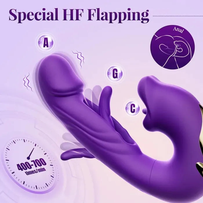 G-spot Vibrator Women Sex Toy with 7 Flapping Vibrating 5 Licking Sucking Modes