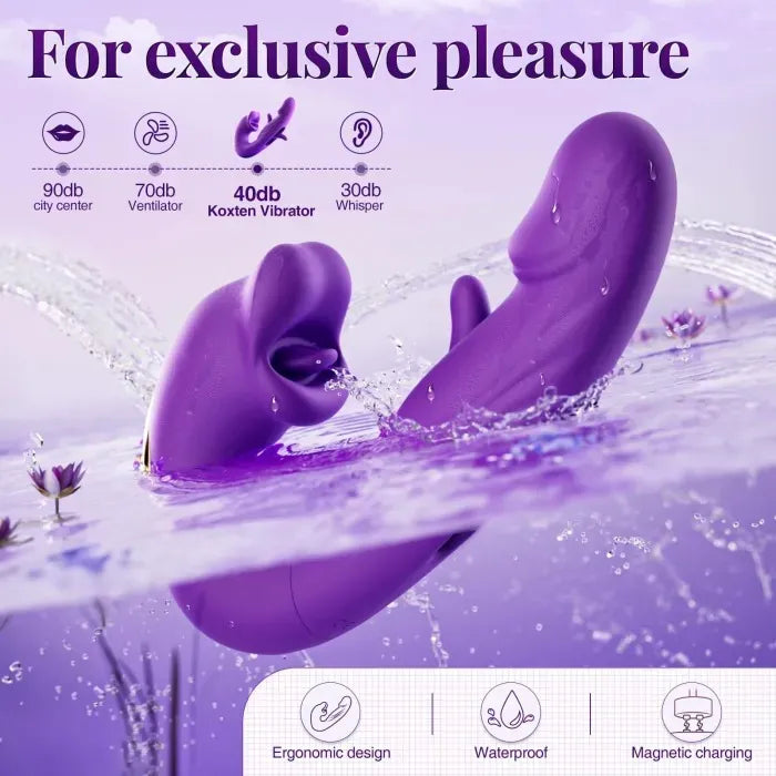 G-spot Vibrator Women Sex Toy with 7 Flapping Vibrating 5 Licking Sucking Modes