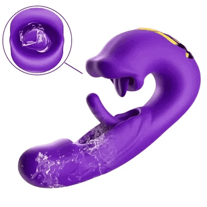 G-spot Vibrator Women Sex Toy with 7 Flapping Vibrating 5 Licking Sucking Modes