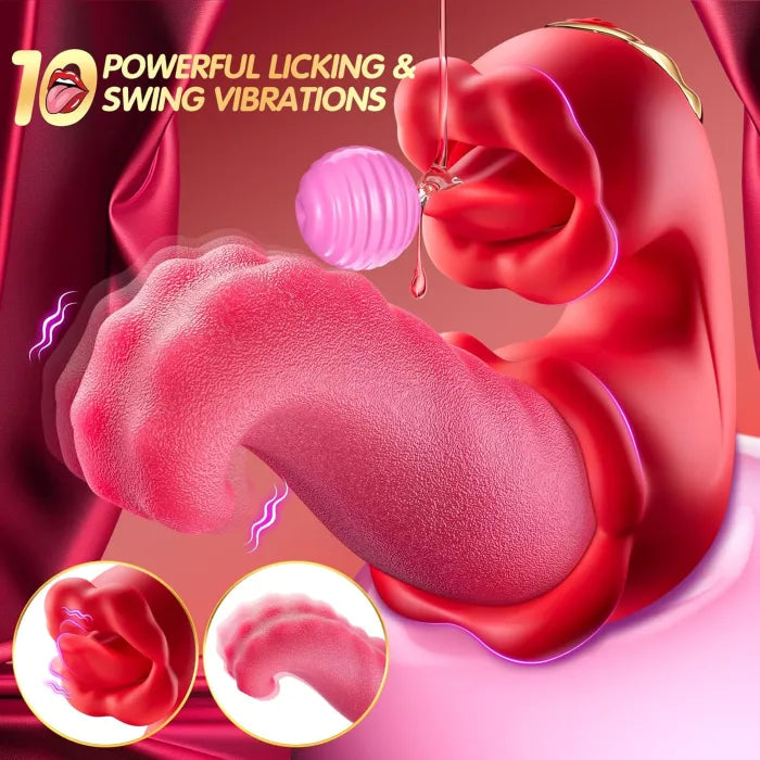 Twin Rose Tongue Teasing Vibrating G-spot Vibrator