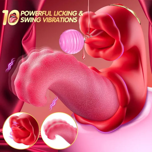 Twin Rose Tongue Teasing Vibrating G-spot Vibrator