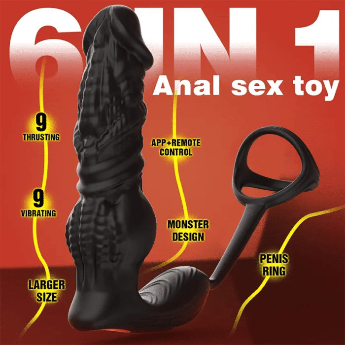 Larger Size Remote Control 9 Thrusting 9 Vibrating Prostate Massager