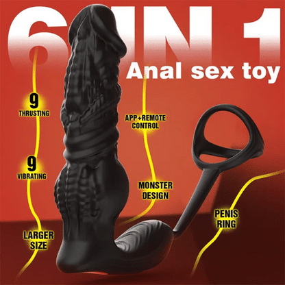 Larger Size Remote Control 9 Thrusting 9 Vibrating Prostate Massager